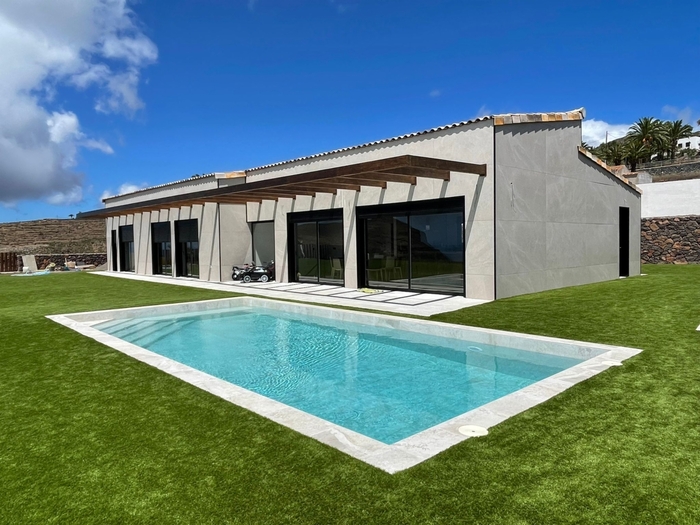 casa modular una planta con piscina